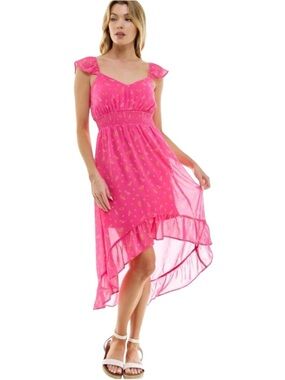 No Boundaries Feminine Juniors Chiffon High Low girly SunDress
